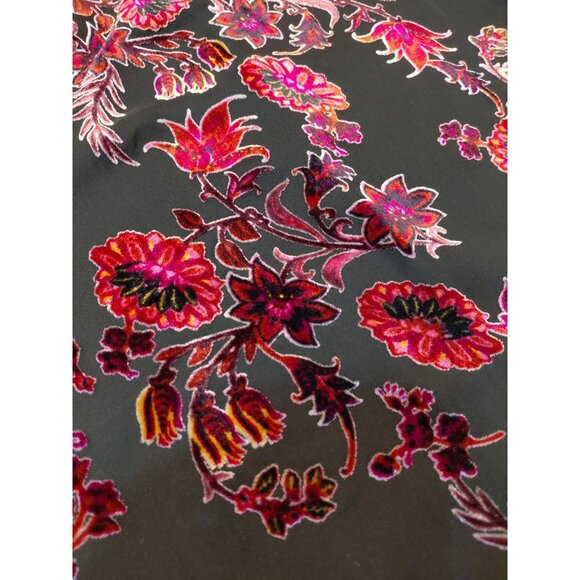 Luxology Multicolor Velvet Floral Overlay Choker Dress 8 Burnout - Picture 5 of 10